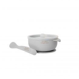 Baby Boosa Suction Bowl With Lid and Spoon - Concrete Grey